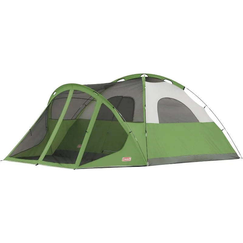 Coleman Evanston Screened Camping Tent, 6/8 Person Weatherproof Tent with Roomy Interior Includes Rainfly, Carry Bag