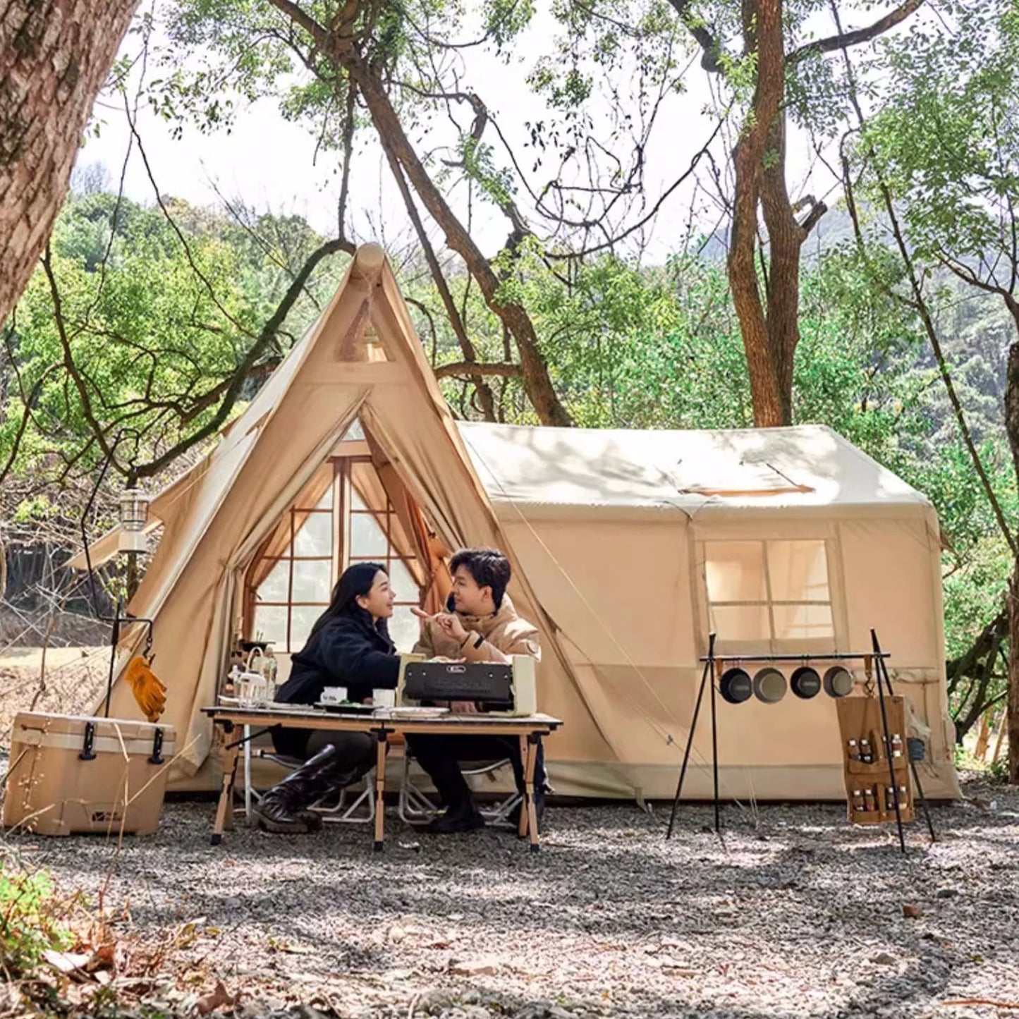 Large Inflatable Tent for 8-10 Person - 135 SQFT Inflatable Cabin Tents for Camping Instant Setup Blow up Tent 4 Season Waterpro