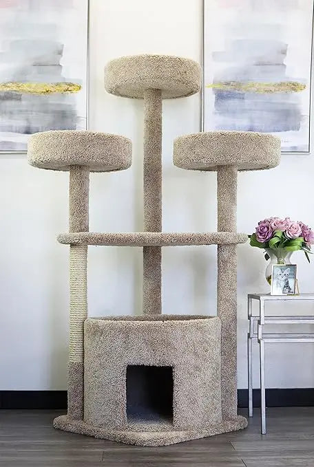 LUCK Prestige Cat Trees 130014-Tan Main Coon Cat House Cat Tree