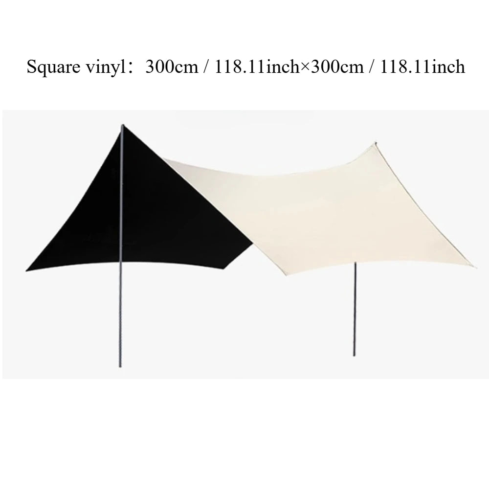 Canopy tent outdoor camping sunscreen black rubber canopy portable thick silver glue camping shade rain tent