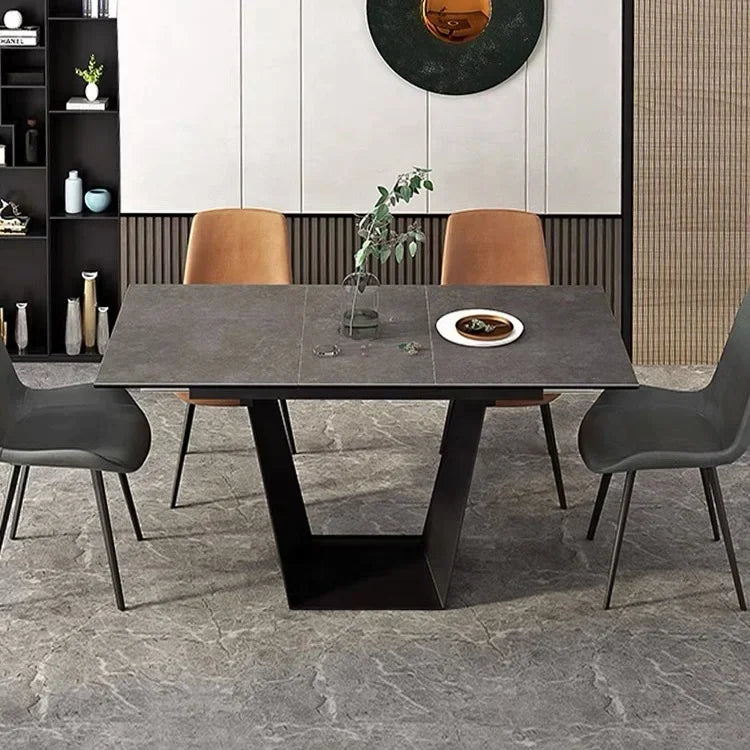 Dining Table 4 6 8 10 12 Seat Large Long Space Saving White Marble Marble Top Stainless Steel Frame Extendable Dining Table