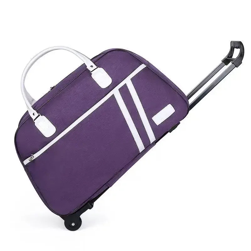 Portable Large Capacity Rolling Trolley Travel Bag Men's Boarding Case Hand Dragged Travel Duffels Zipper Women's Luggage