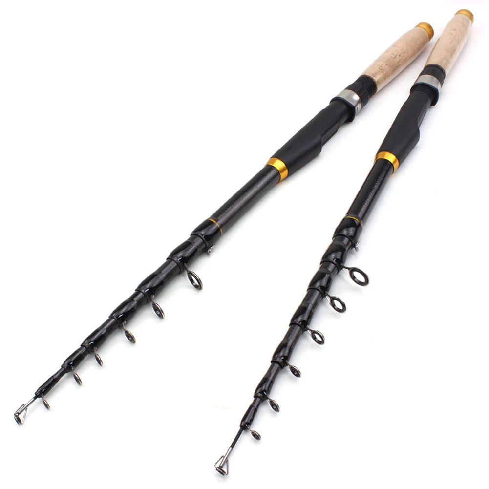 Ultrashort Telescopic Fishing Rod Multifunction Spinning Rod Carbon Fishing Fish Pole Durable Anti Slip Fishing Rod Fishing Tool