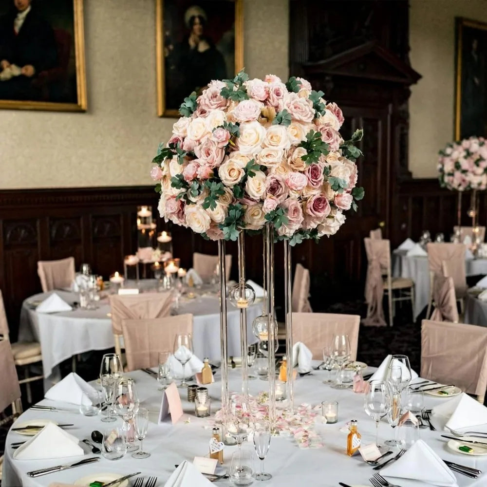 15.75 Inch Tall Vases for Wedding Event Party Props Set of 10 Clear Pedestal Wedding Table Decoration Home Acrylic Flower Stand