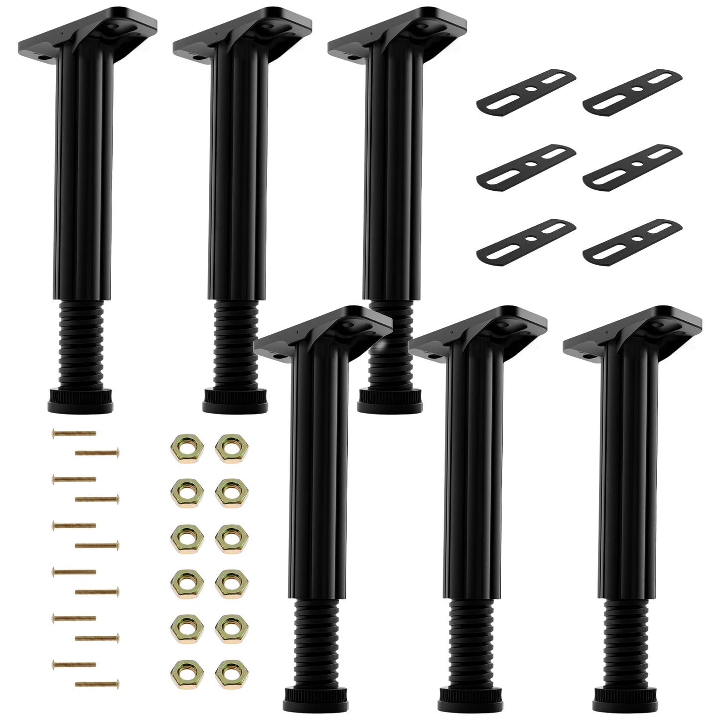 6Pcs Bed Frame Support Leg Plastic Height Adjustable Frame Slats Support Leg Foot Thickened Effective Protection Bed Support Leg