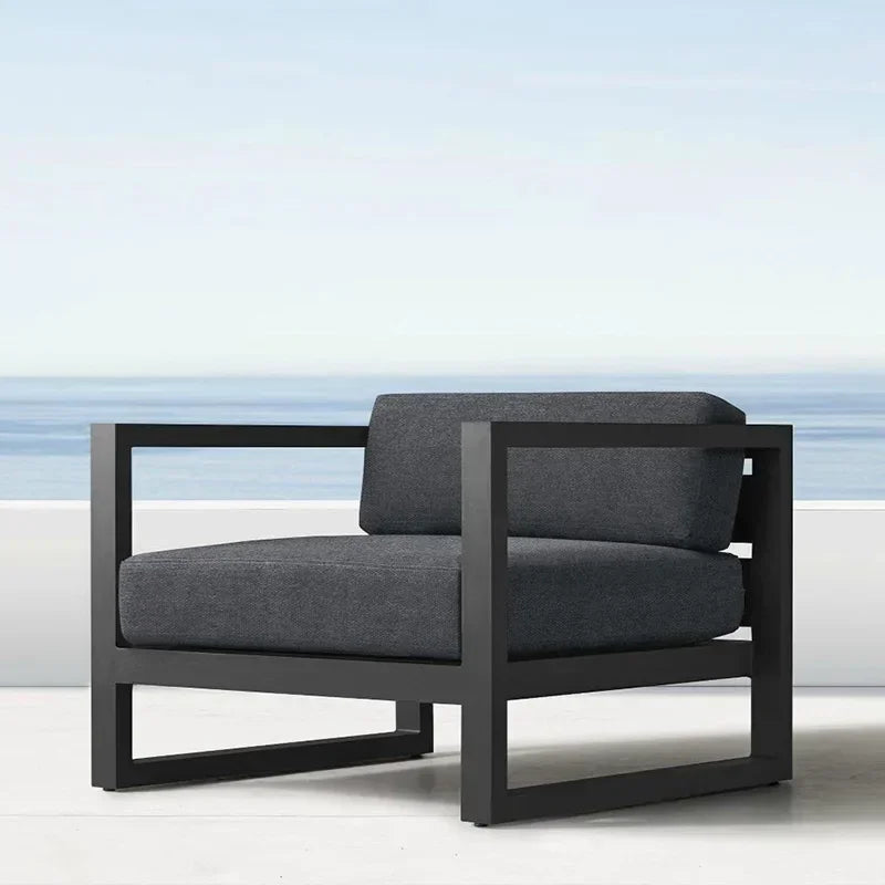 Outdoor Aluminum Alloy Sofa Four Piece Set, Terrace Garden Bar Waterproof Sofa Furniture Set