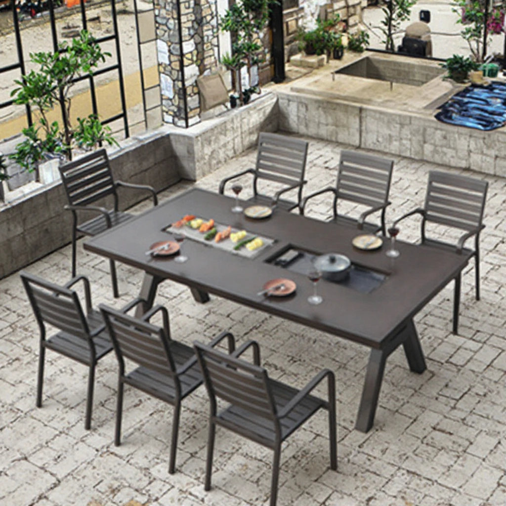Hot New Product High Patio Dining Table Aluminum Outdoorhotpot and Bbq Dining Table