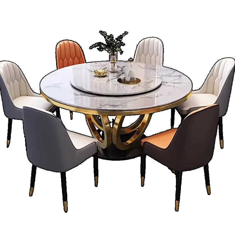 Round Trendy Dining Table Nordic Aesthetic Beauty Modern Dining Table Luxury Home Kitchen Mesa De Comedor Garden Furniture Sets