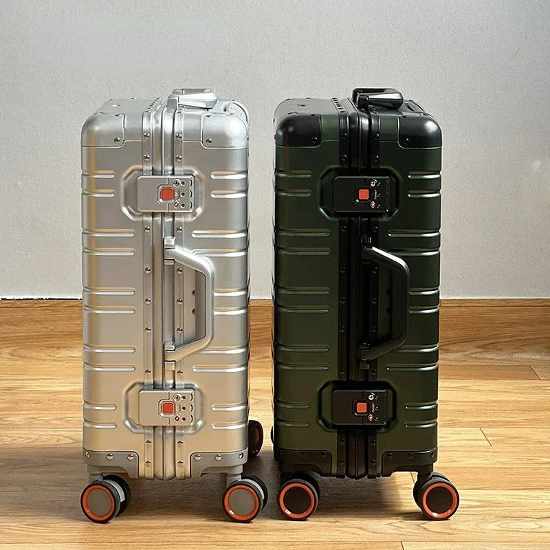 TravelTrolley Luggage 20‘’Carry-On Cabin Suitcase Travel Bags Rolling Luggage Aluminum-magnesium Alloy Travel Suitcase