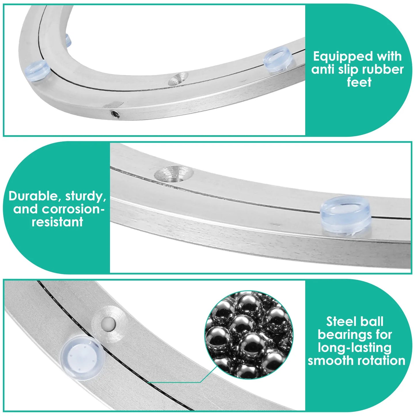 14 Inch Rotating Metal Turntables Dining Table Bearing Heavy Duty Round Dining Table Smooth Swivel Plate for Dining Table