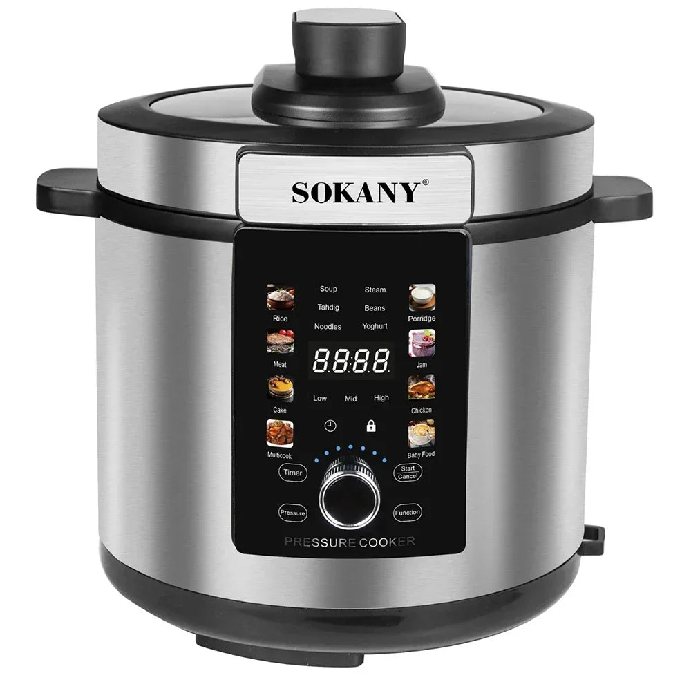 Stainless Steel Digital Pot, Multi-function Automatic Electric Pressure, Intelligent Slow Cooking, Household Appliances