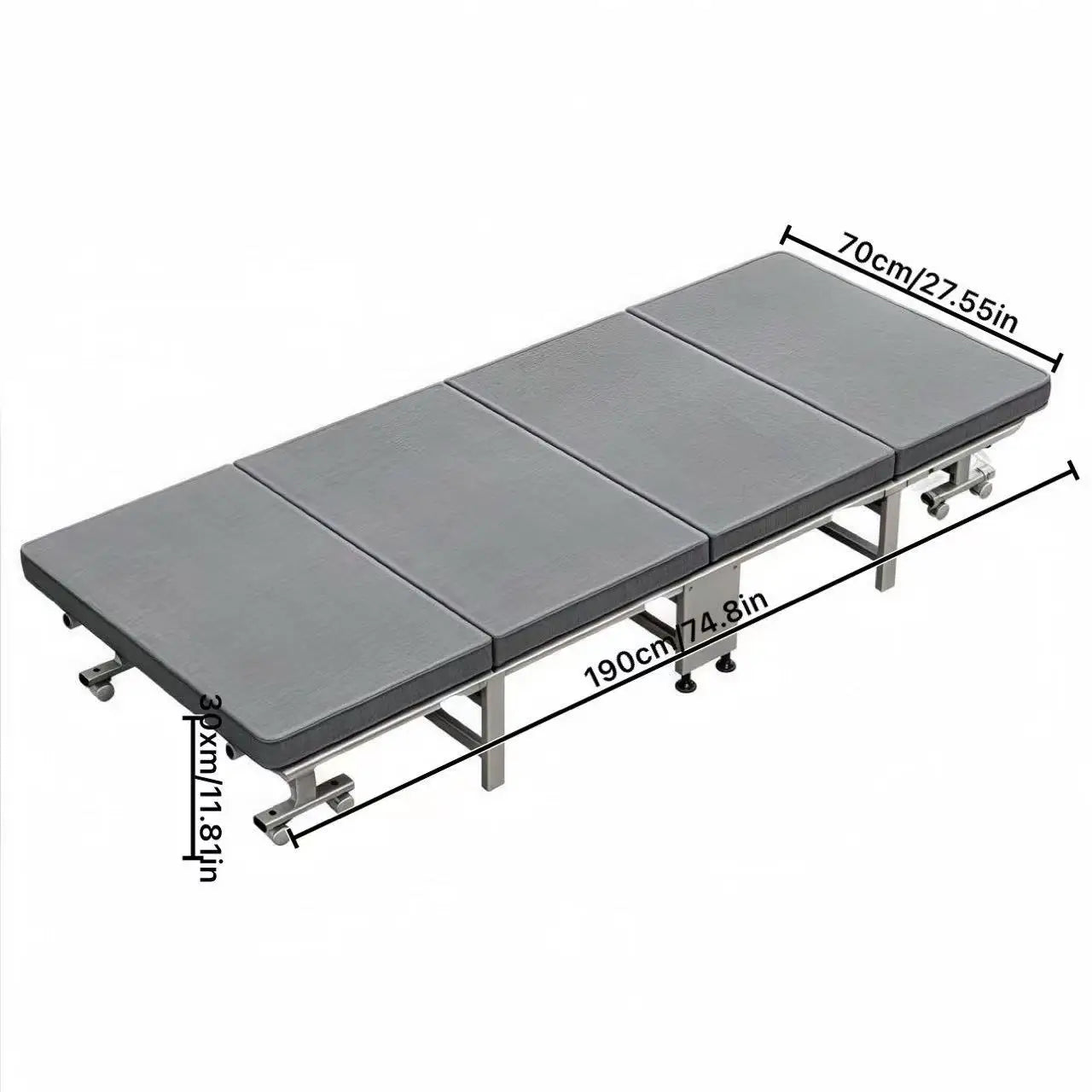 Luxurious White Bottom Frame Foldableing Bed New Thickeneded and Widened Lunch Break Foldableing Bed 60% off Bed