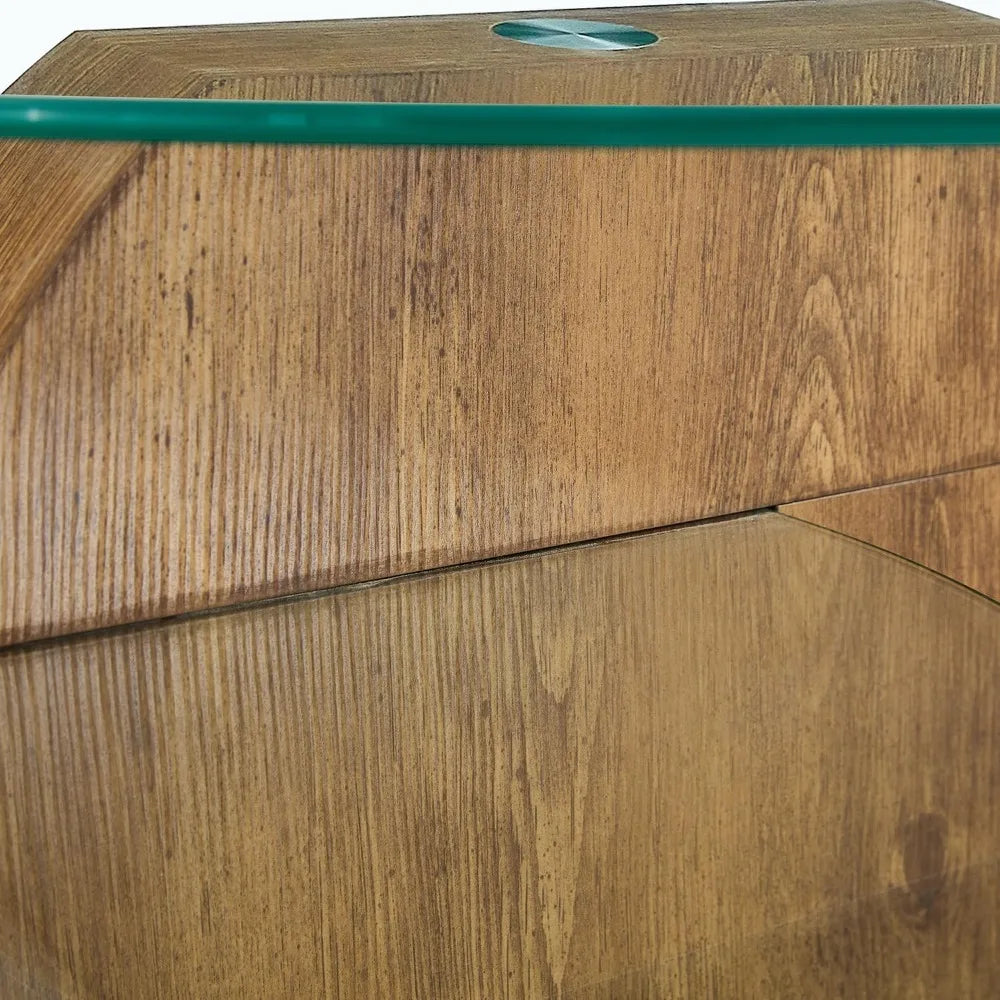 Glass Coffee Tables for Living Room Round Coffee Tables Modern Double Layer Round Table Circle Coffee Table for Small Space Home