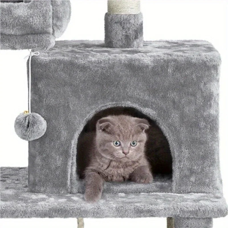 Large Cat Tree Cat Tower Playing House Condo w/Scratching Posts for Indoor Cats