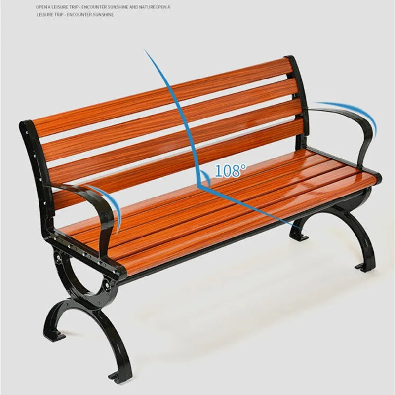 Park  Outdoor Leisure  Plastic Wood Bench with Row  Bench Seat Waiting  Outdoor Back Seat Manufacturer