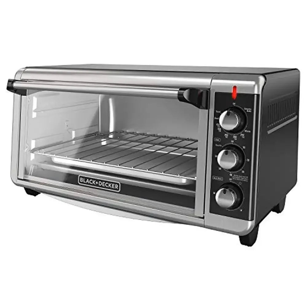 8-Slice Convection Toaster Oven Fits 9"x13" Pans 12" Pizza Stainless Steel Dedicated Toast Timer Convection Heating