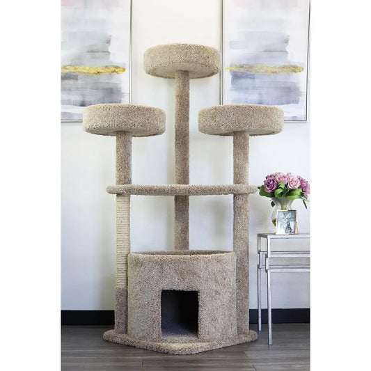 LUCK Prestige Cat Trees 130014-Tan Main Coon Cat House Cat Tree