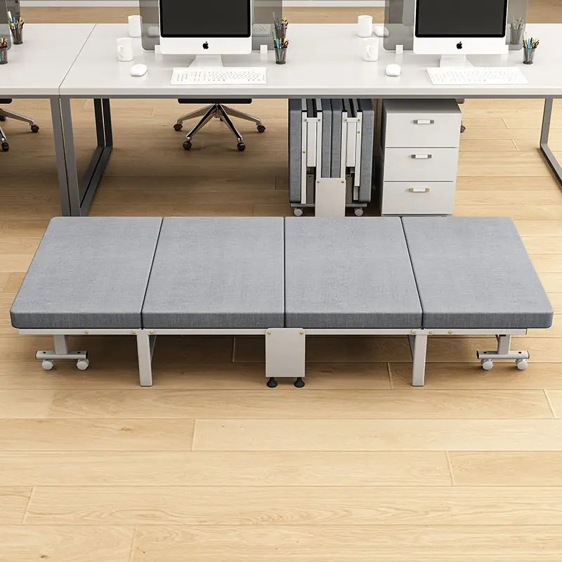 Luxurious White Bottom Frame Foldableing Bed New Thickeneded and Widened Lunch Break Foldableing Bed 60% off Bed