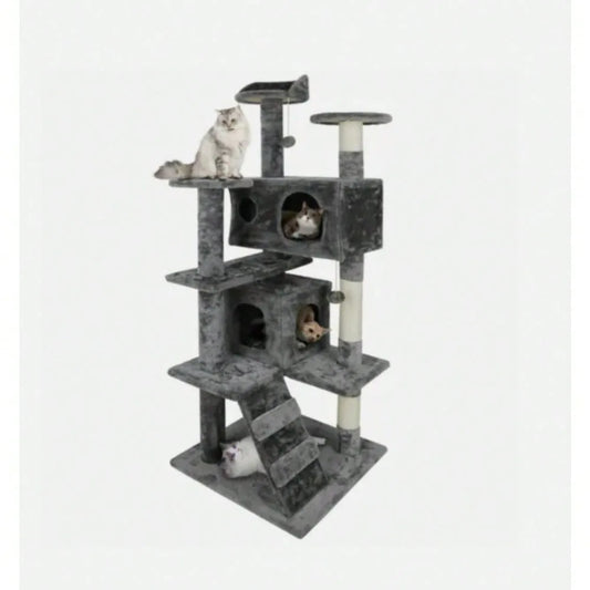 Cat Tree Tower 55" Activity Center Large Playing House Condo For Rest