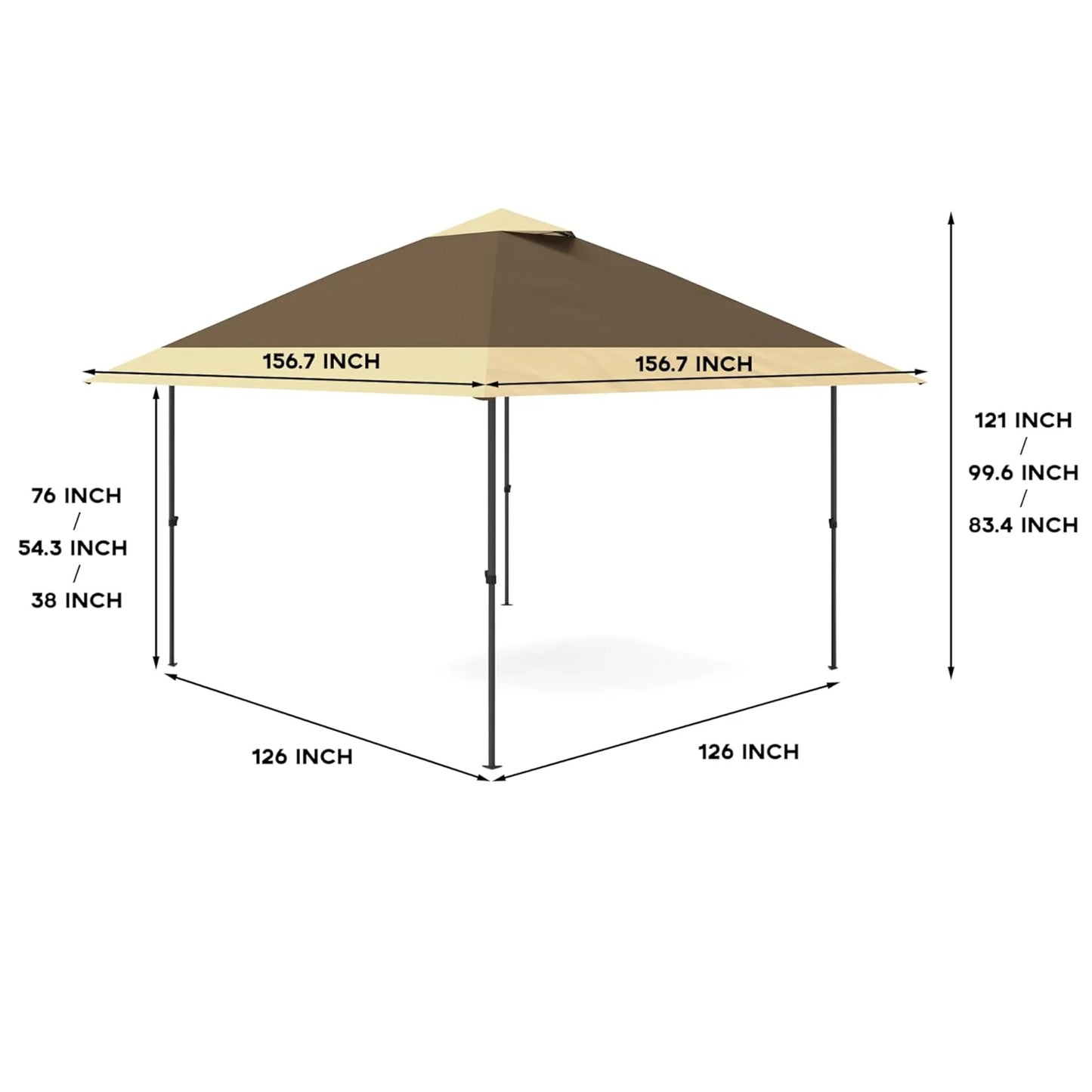 13' x 13' Outdoor Gazebo, Double Roof Patio Gazebo Quick Setup Instant Canopy Tent Instant Canopy Gazebo Shelter