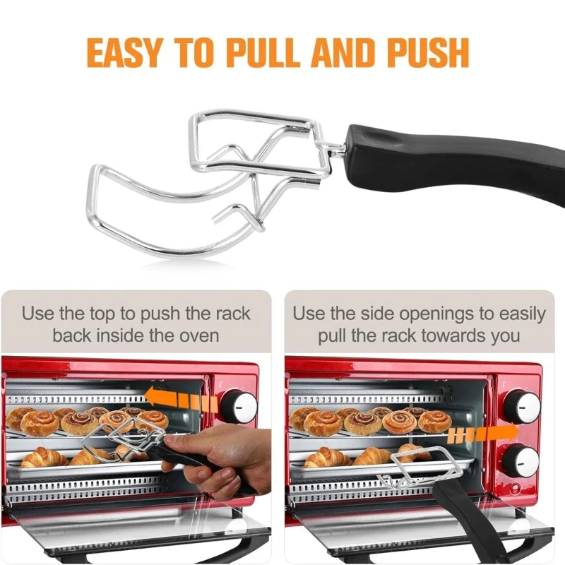 2Pcs Air Fryers Convection Toaster Oven Tray Extractor Grills Extractor Grills Clip Oven Clip Oven Clip Oven Tray Handle