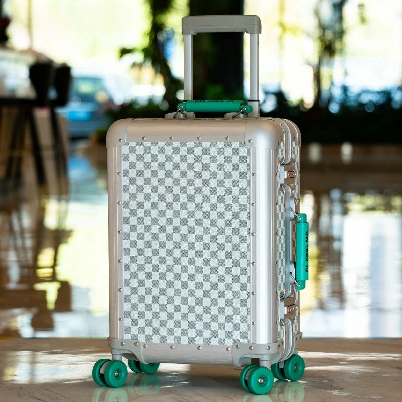 20 Inch Large capacity All Aluminum Magnesium Alloy Suitcase Rolling Luggage Case Business Travel Suitcase on Wheels