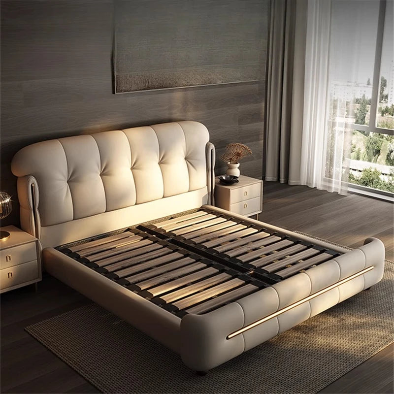 Classic Minimalist Beds Beauty Princess Japanese European Modern Bed Aesthetics Designer Fashionable Wood Muebles Home Furniture