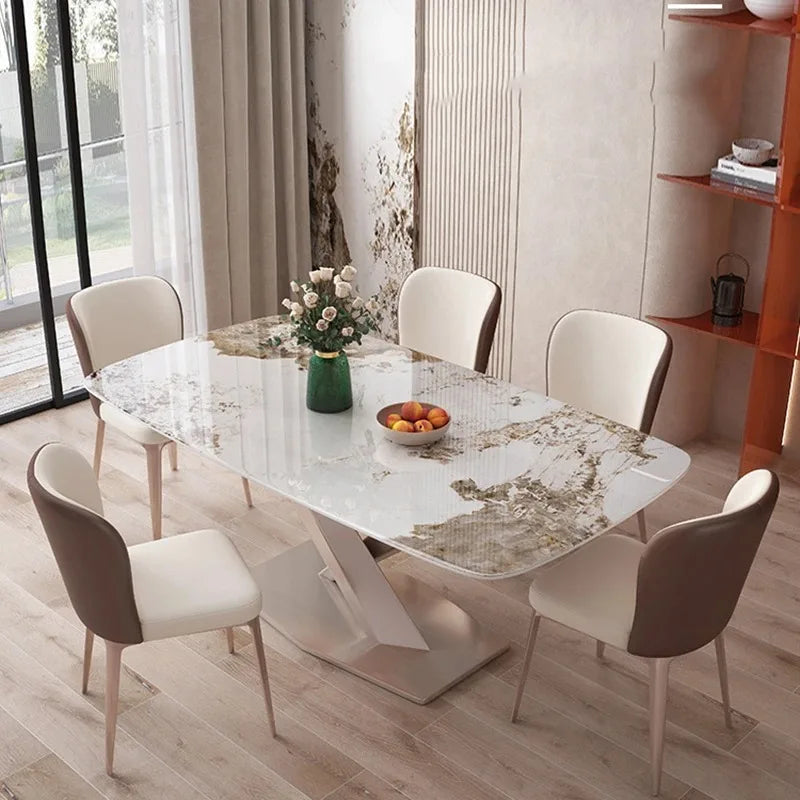 Modern Kitchen Dining Table Luxury Designer Rectangular Italian Table Restaurant Space Saving Tavoli Da Pranzo Home Furniture