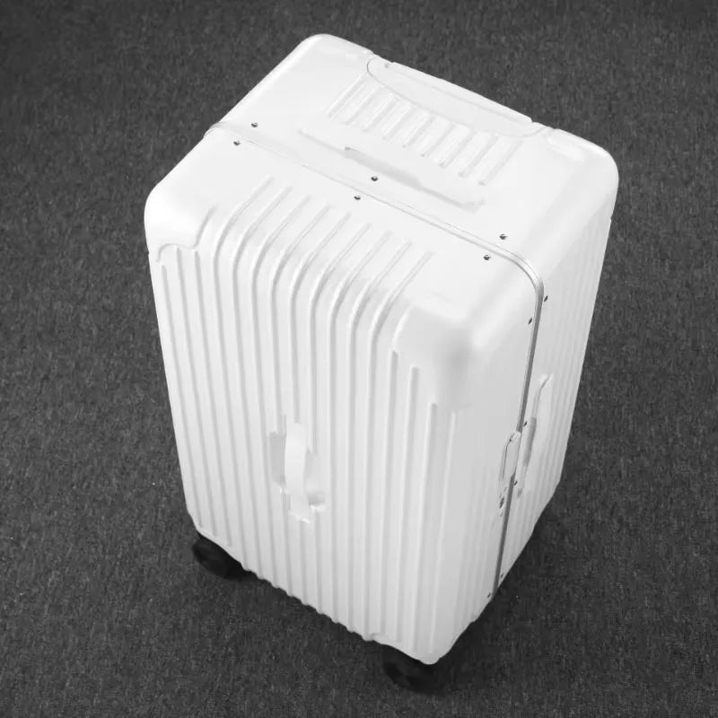 KLQDZMS New Luggage 20"24"26"28 Inch PC Aluminum Frame Boarding Box Large Capacity Trolley Case with Wheels Rolling Suitcase
