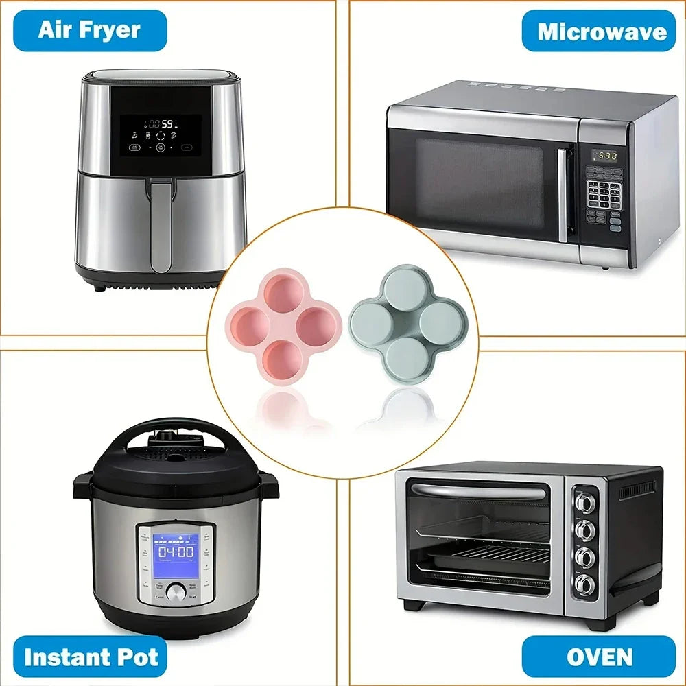 Reusable Silicone Air Fryer Egg Mold Non-Stick Cupcake Molds for Air Fryer Toaster Oven, Air Fryer Accessories for Baking