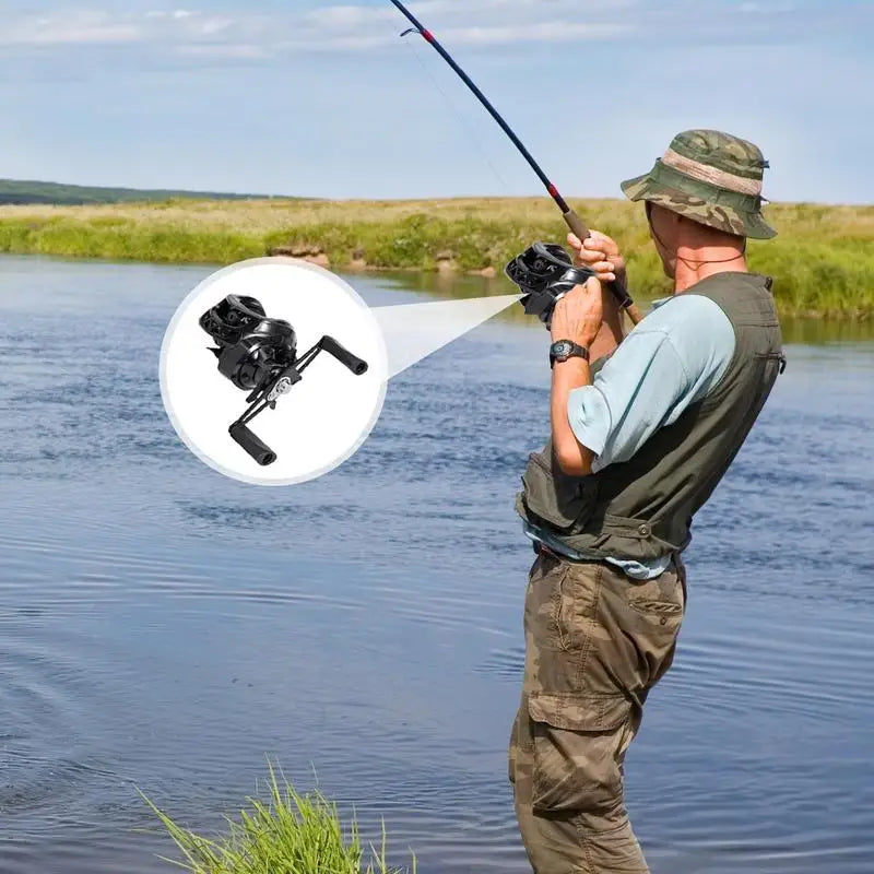 Black Baitcaster Reel Portable Black Fishing Reel Lightweight Fishing Accessories User Friendly Fishing Reel For Fishing