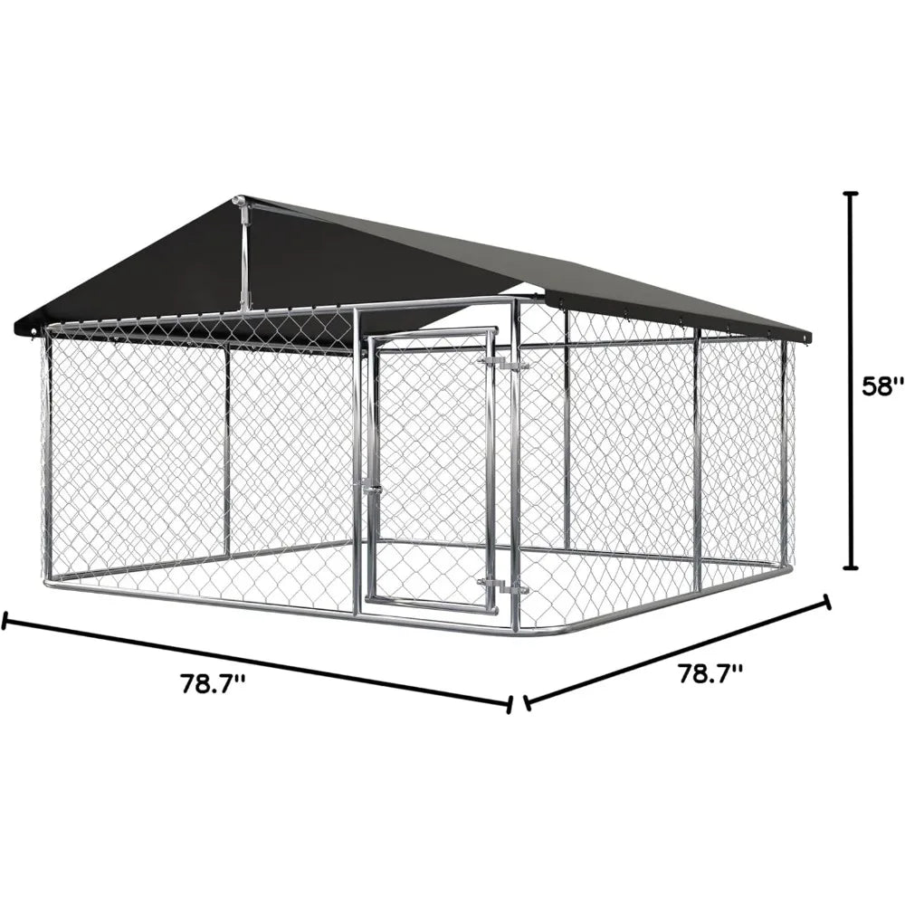 Outdoor Dog Playpen Heavy Duty Dog Kennel House Mesh Dog Big Cage Pet Kennel Steel Fence with Secure Lock