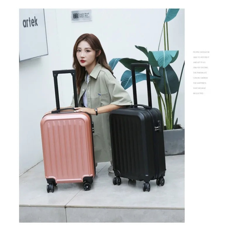 PC Suitcase Gift Trolley Case 20 Inch Children's Striped Simple Luggage Password Boarding Universal Wheel Leather Case