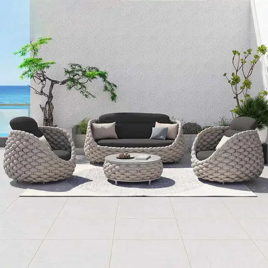 Outdoor Sofa Combination Double Chair Set Courtyard Terrace Villa Balcony LivingRoom Leisure Furniture All-Weather Patio Seating