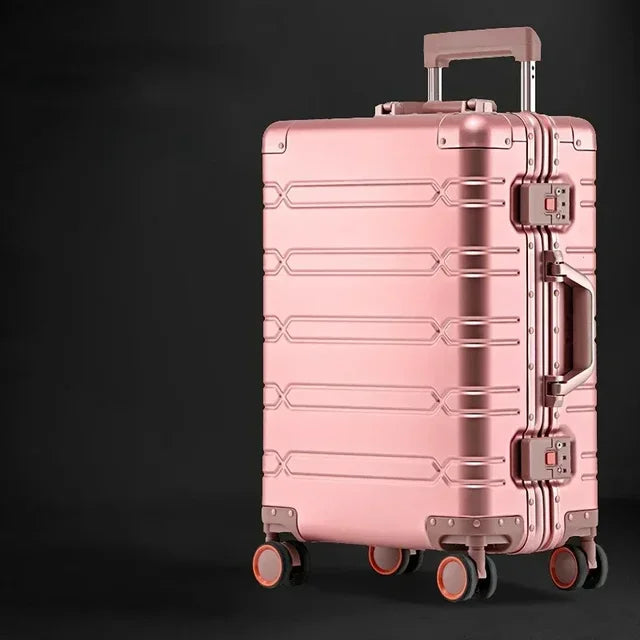 TravelTrolley Luggage 20‘’Carry-On Cabin Suitcase Travel Bags Rolling Luggage Aluminum-magnesium Alloy Travel Suitcase