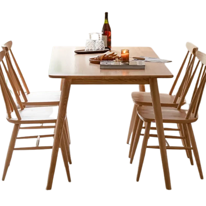 Wooden Minimalist Dining Table Simple Nordic Living Room Dining Table Rectangle Design Mesa De Comedor Garden Furniture Sets