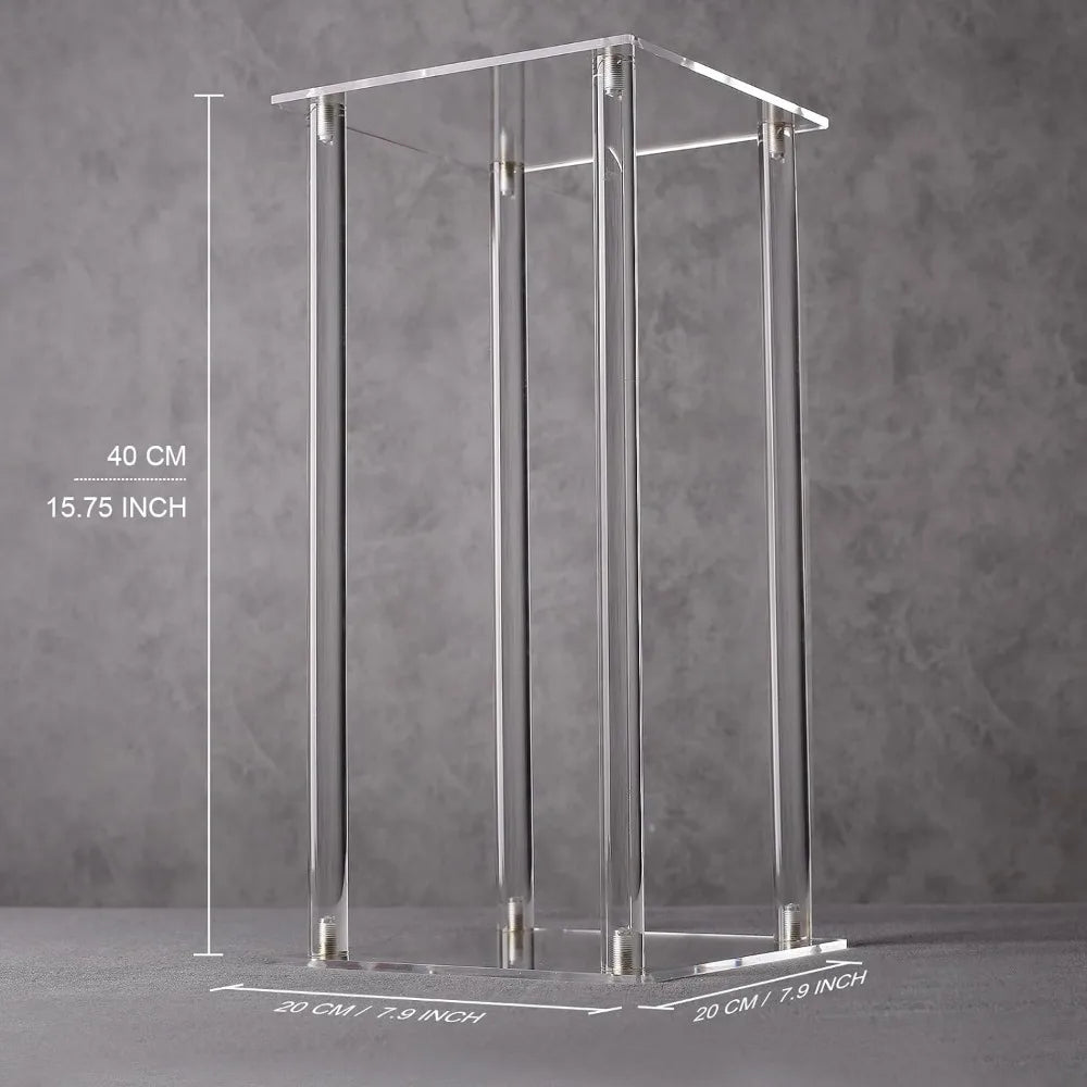 15.75 Inch Tall Vases for Wedding Event Party Props Set of 10 Clear Pedestal Wedding Table Decoration Home Acrylic Flower Stand
