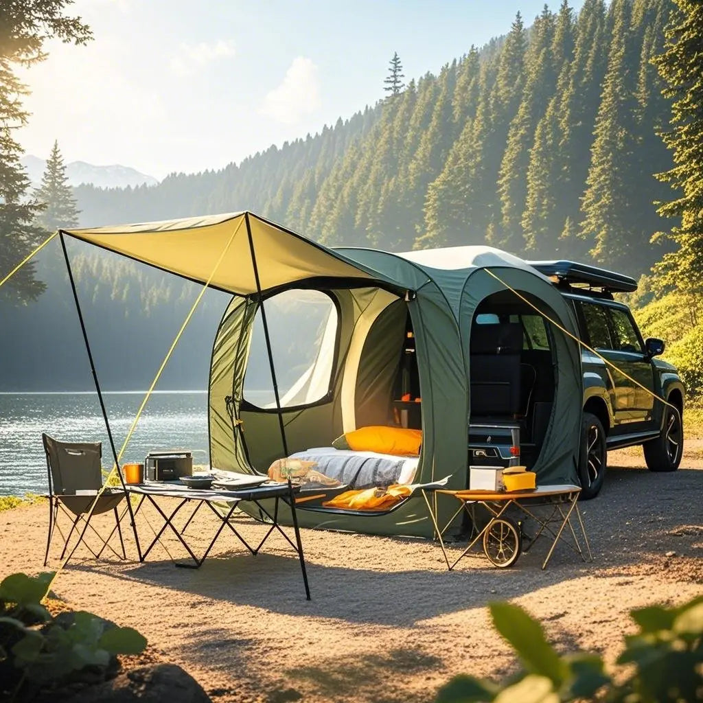 Car Rear Automatic Tent, Car Tailgate Tent,Pop Up Car Rear Tent, SUV Tents Car Tents for Campers Multipurpose Truck Tent