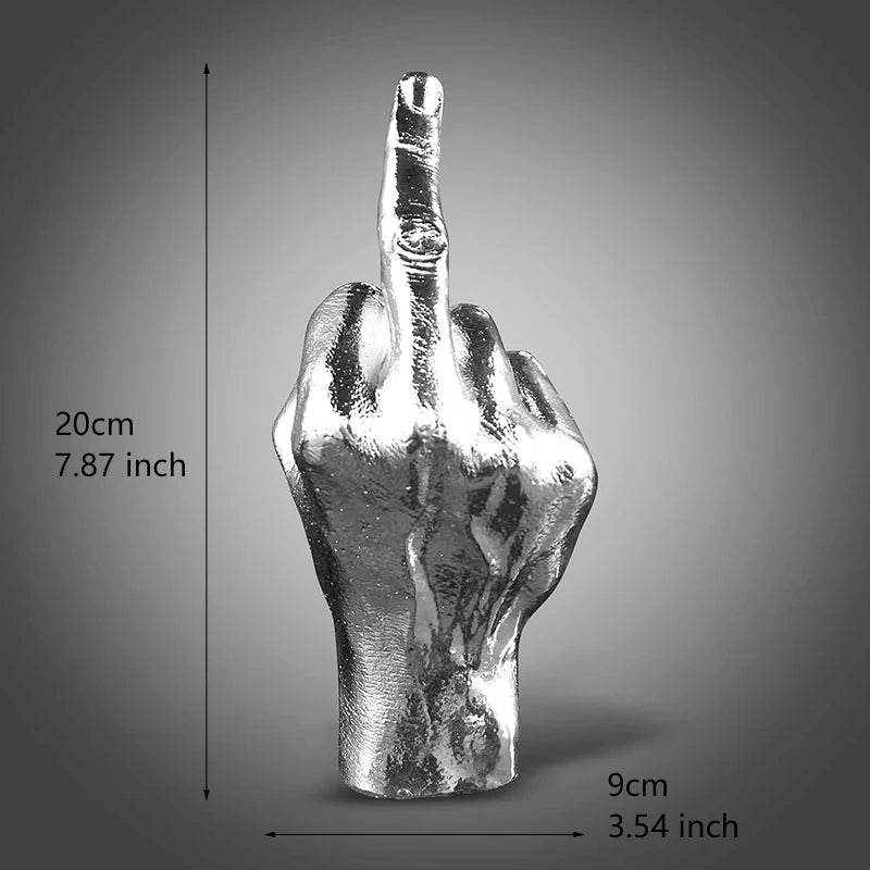 Resin Ornaments Of Middle Finger Statue Upright Middle Finger Arts Crafts Desktop Gesture Figurine Sculpture Living Room Dec