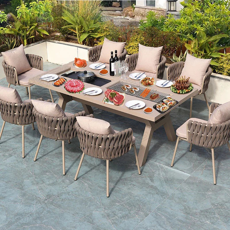 Hot New Product High Patio Dining Table Aluminum Outdoorhotpot and Bbq Dining Table