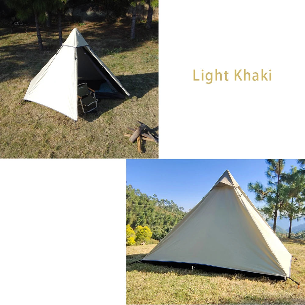 Solo Tent Ultralight Tipi Tent Outdoor Camping Light Pyramid Tent Portable Single Tent Waterproof Hiking Backpacking Trekking