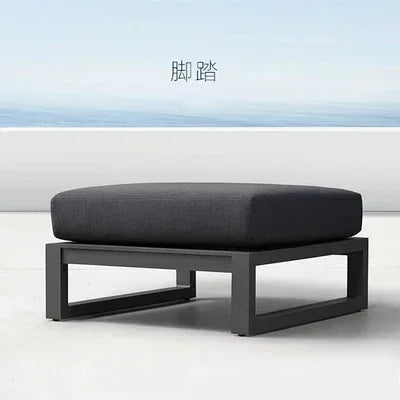 Outdoor Aluminum Alloy Sofa Four Piece Set, Terrace Garden Bar Waterproof Sofa Furniture Set