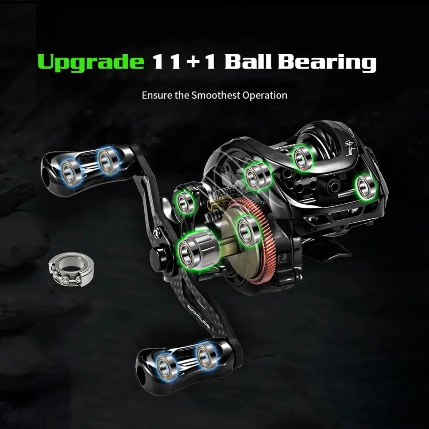 BMC100 Baicasting Reel Betriel BFS Reel 11+1BB 8.1 Gear Ratio 5KG Drag with Clicker Sound Fishing Reel Lille