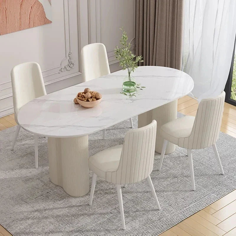 Italian Style Dining Table Oval Simple Nordic Wooden Design Dining Table Living Room Mesas De Comedor Garden Furniture Sets