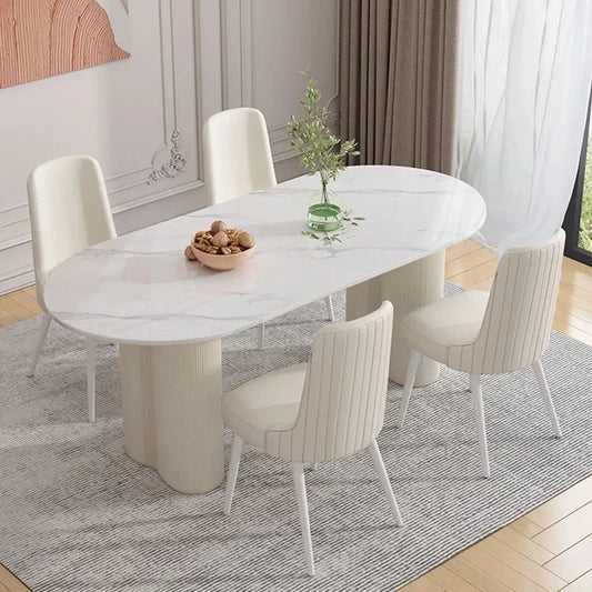 Italian Style Dining Table Oval Simple Nordic Wooden Design Dining Table Living Room Mesas De Comedor Garden Furniture Sets