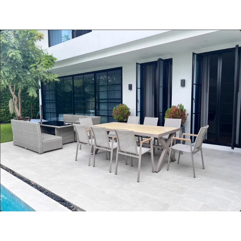 Hot New Product High Patio Dining Table Aluminum Outdoorhotpot and Bbq Dining Table