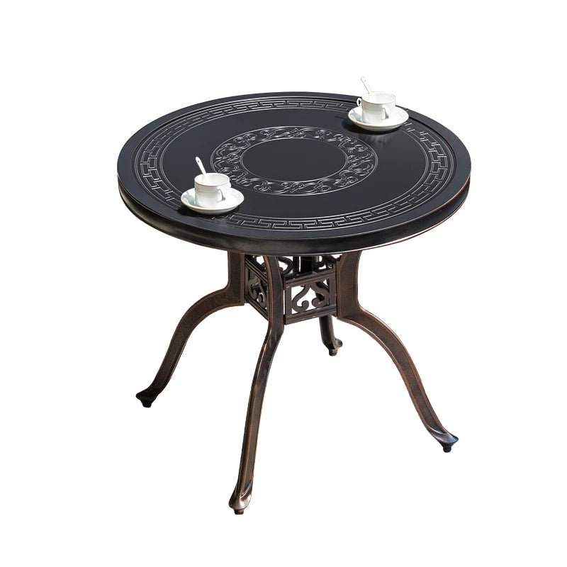 2025 Newest Outdoor Table Round Patio Dining Table Metal Furniture Cast Aluminium Round Table for Garden Yard