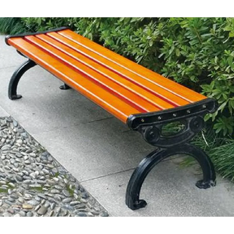 OEM ODM Garden Outside Public Plastic Wood Long Out Door Park Sitting Benches With Steel Frame