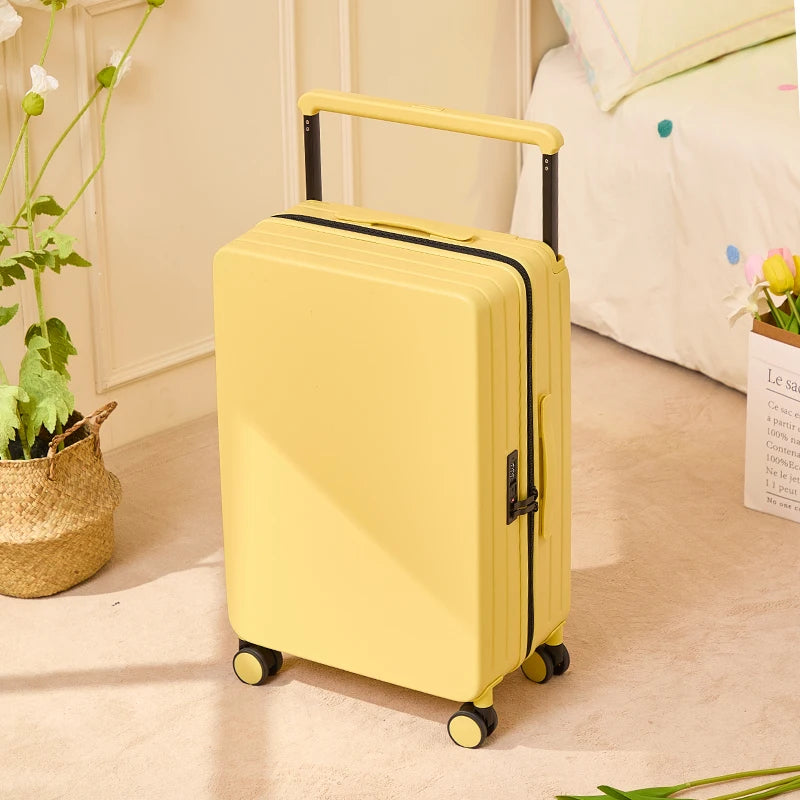 Durable Wide Handle Travel Suitcase Carry-On PC Material Luggage Trolley Case for Men And Women Available in 20 24 26 Inch Sizes
