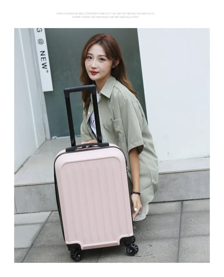 PC Suitcase Gift Trolley Case 20 Inch Children's Striped Simple Luggage Password Boarding Universal Wheel Leather Case